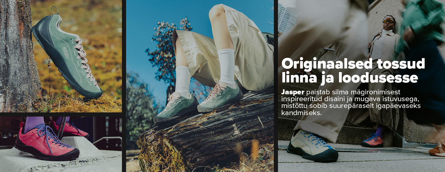 Keen Jasper ja Keen Jasper Zionic &ndash; mugavad vabaajajalatsid meestele ja naistele, ainulaadne disain, vastupidav tald ja kogu p&auml;eva mugavus. 365 p tasuta tagastus.